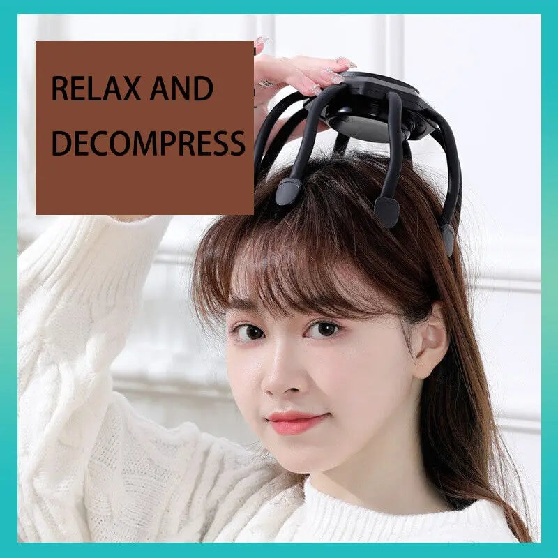 Electric Head Massager Vibration Head Scratcher Octopus Scalp Massage with 3 Modes for Stress Relax Migraine Relief Deep Sleep - LM080 Electric Head Massager Vibration Head Scratcher Octopus Scalp Massage with 3 Modes for Stress Relax Migraine Relief Deep Sleep - LM080
