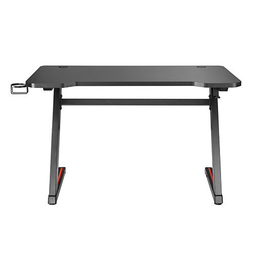 Carbon Fiber Tabletop Z-Shaped Gaming Desk with Cup Holder and Headphone Hook SH GMD-02-2 Black