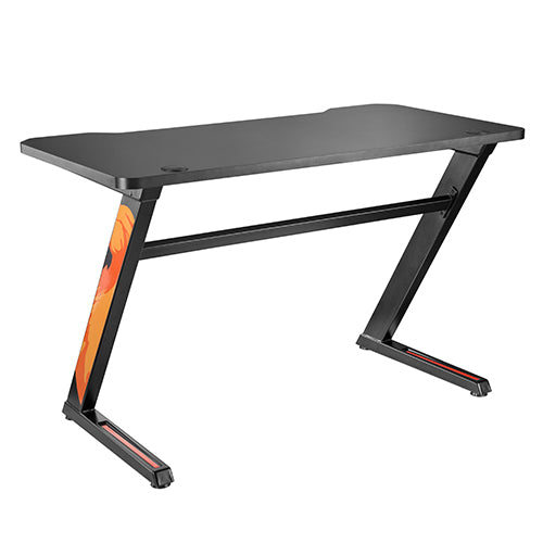 Carbon Fiber Tabletop Z-Shaped Gaming Desk with Cup Holder and Headphone Hook SH GMD-02-2 Black