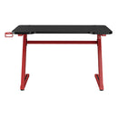 Carbon Fiber Tabletop Z-Shaped Gaming Desk with Cup Holder and Headphone Hook SH GMD-02-2 Red - TUZZUT Qatar Online Shopping