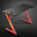 Carbon Fiber Tabletop Z-Shaped Gaming Desk with Cup Holder and Headphone Hook SH GMD-02-2 Red - TUZZUT Qatar Online Shopping