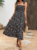 Cami Dress with Knot Straps Shirred Bodice VM6719