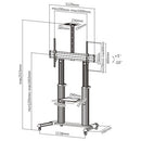 Large Screen Premium Telescopic Extra Heavy Duty Steel Tv Stand (Aluminium) - SH 666TW ((Fits Most 60" ~ 100" Screen, Weight Capacity 100kg, Max VESA 1000×600) - TUZZUT Qatar Online Shopping