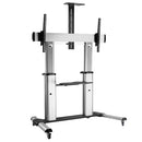 Large Screen Premium Telescopic Extra Heavy Duty Steel Tv Stand (Aluminium) - SH 666TW ((Fits Most 60" ~ 100" Screen, Weight Capacity 100kg, Max VESA 1000×600) - TUZZUT Qatar Online Shopping