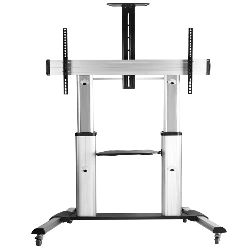 Large Screen Premium Telescopic Extra Heavy Duty Steel Tv Stand (Aluminium) - SH 666TW ((Fits Most 60" ~ 100" Screen, Weight Capacity 100kg, Max VESA 1000×600)