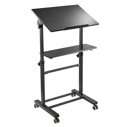 Height Adjustable Mobile Workstation With Tiltable Desktop Mount SH-WS-T01A Height Adjustable Mobile Workstation With Tiltable Desktop Mount SH-WS-T01A