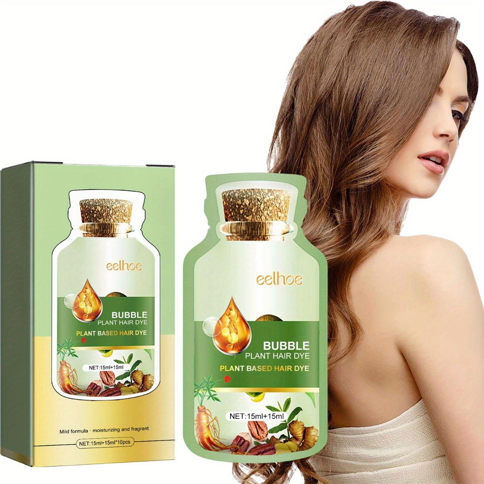 EELHOE Natural Plant Hair Dye Shampoo Foam (15ml+15ml*10pcs) EELHOE Natural Plant Hair Dye Shampoo Foam (15ml+15ml*10pcs)