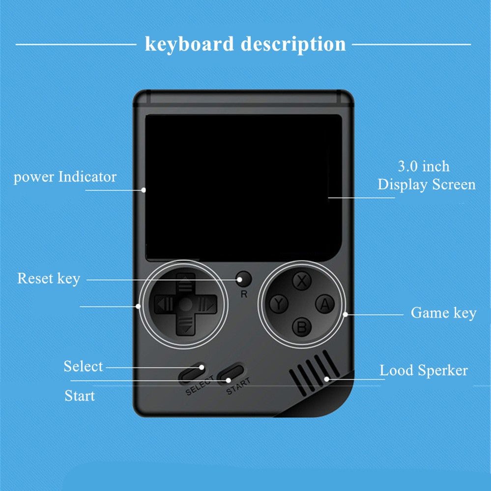 Handheld 400 Retro Games in 1 Mini Game Box Console Clear Black Handheld 400 Retro Games in 1 Mini Game Box Console Clear Black