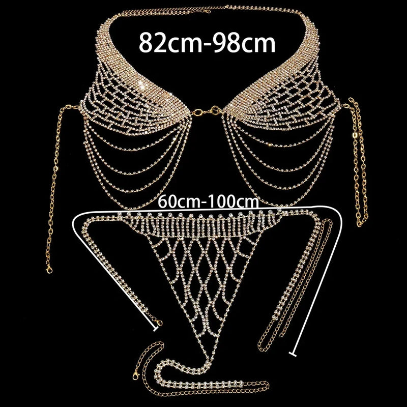 Rhinestone Tassel Bra Chain Underwear Harness for Women Accessories - Tuzzut.com Qatar Online Shopping