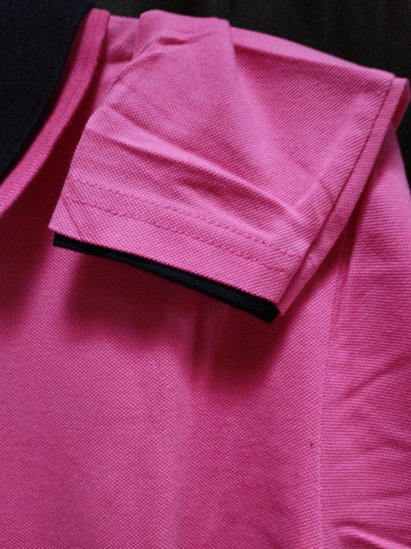 Colorblock Shwal Neck Blend Pink T-Shirt Colorblock Shwal Neck Blend Pink T-Shirt