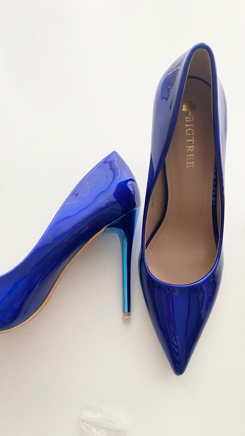 Blue Pointed Toe High Heels KY1829 Blue Pointed Toe High Heels KY1829