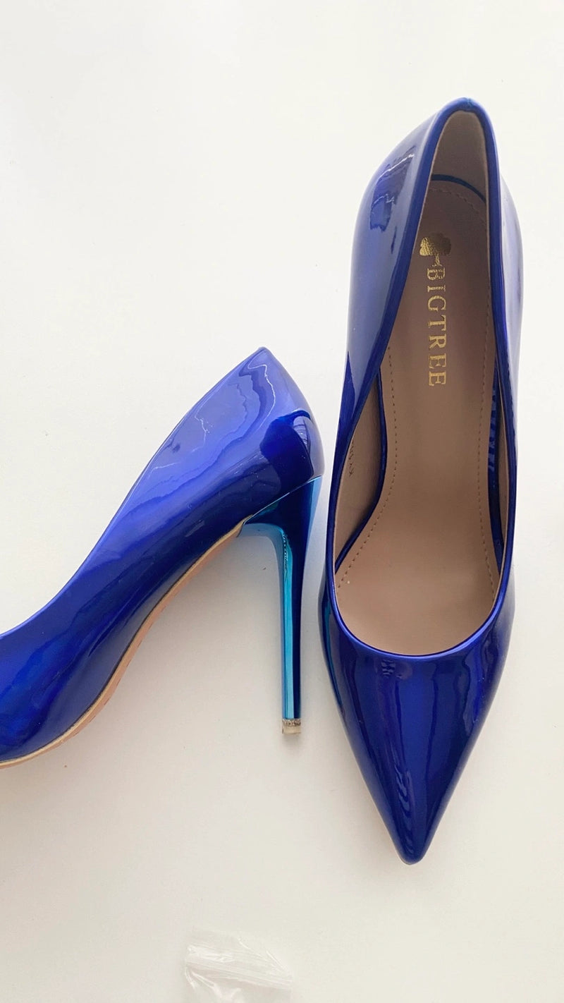 Blue Pointed Toe High Heels KY1829 - TUZZUT Qatar Online Shopping