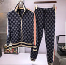 Men's Tracksuits Mens Blue Cotton Letter Print Jogger Tracksuit Set - Casual Slim Fit Sportswear Hoodie Pants Outfits   309601 - TUZZUT Qatar Online Shopping
