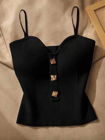 Women Fashion Knitted Crop Top Female 496807 - TUZZUT Qatar Online Shopping