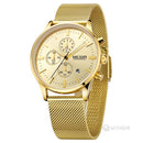 MEGIR Chronograph Stainless Steel Waterproof Men's Gold Watch MS2011GGD - TUZZUT Qatar Online Shopping