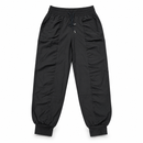 Men's Black Relaxed Fit Drawstring Jogger Pants with Ribbed Cuffs - XXL