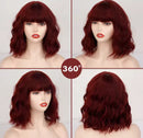 Fashion wine red short synthetic wig Women's S4454599 - TUZZUT Qatar Online Shopping