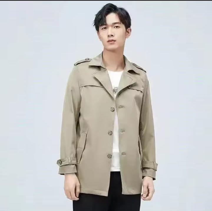 Men's Solid Color Single Breasted Lapel Long Coat S32017491 XL Men's Solid Color Single Breasted Lapel Long Coat S32017491 XL