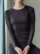 Women's Quick-Drying Long Sleeve T-Shirt Breathable Elastic Workout Running Top   S609720 - TUZZUT Qatar Online Shopping