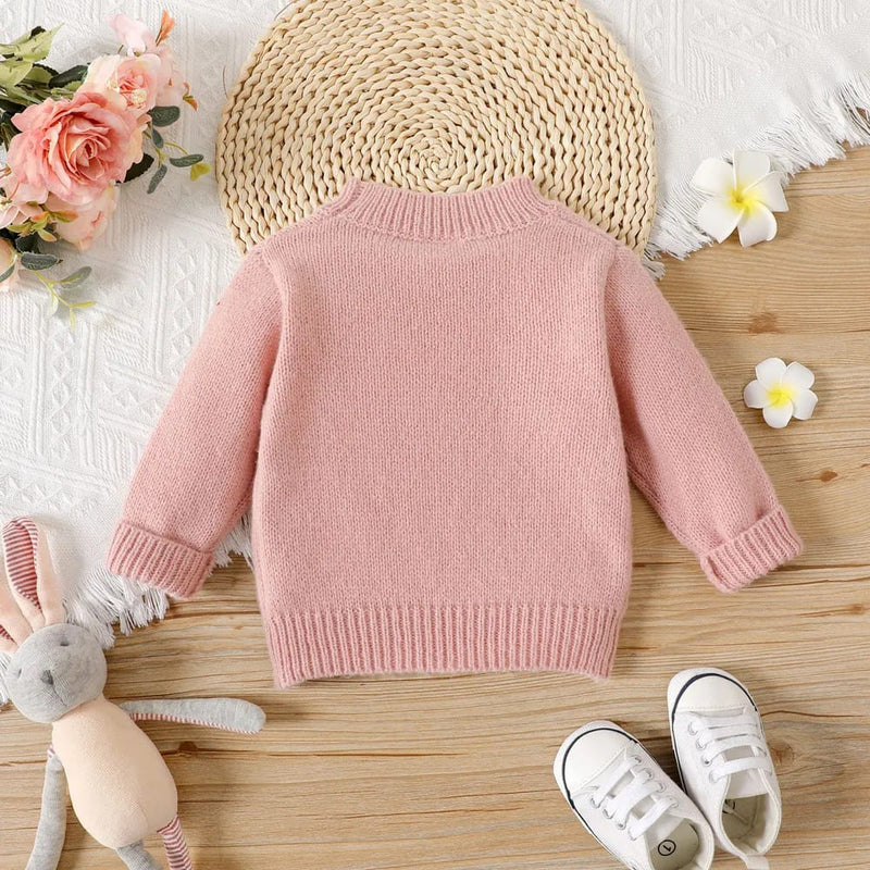 Baby Girl Flower Design Long-sleeve Knitted Pullover Sweater 20491468 - Tuzzut.com Qatar Online Shopping