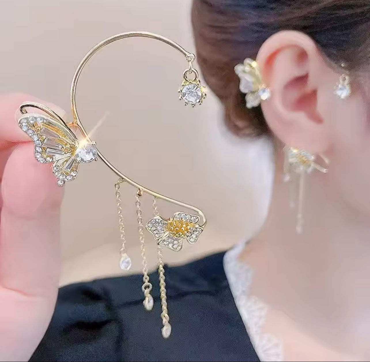 1pc Butterfly Clip Earrings 41789 1pc Butterfly Clip Earrings 41789