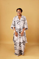 The black and white print vee boubou XL S4336736 - Tuzzut.com Qatar Online Shopping