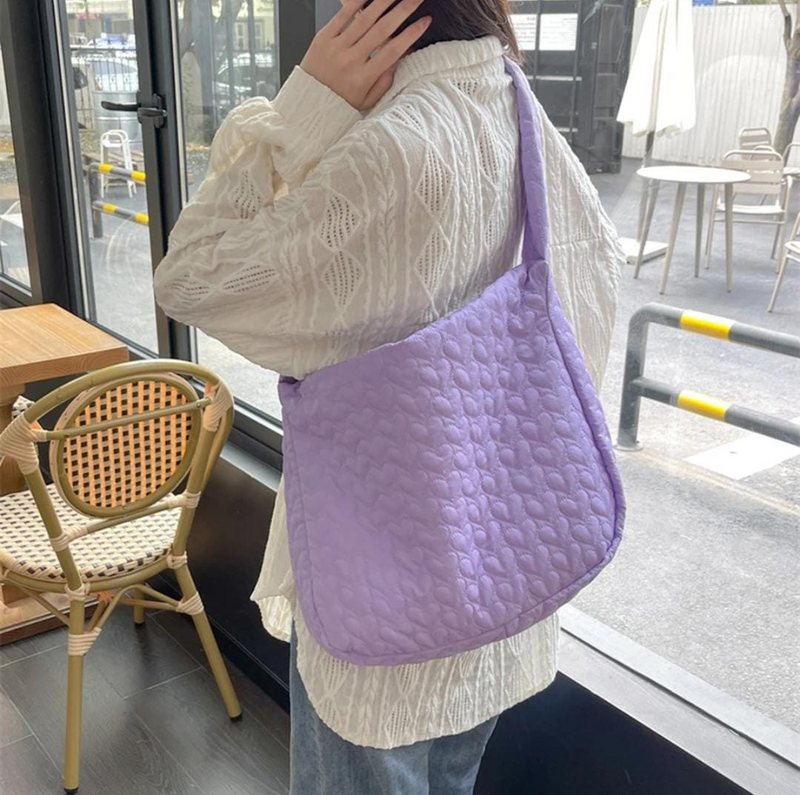 Quilted Quilted Crossbody Bag for Women Crossbody Bags Pleated Tote Bag Cloud Pattern Ruched Messenger Bag Winter Design - 491977