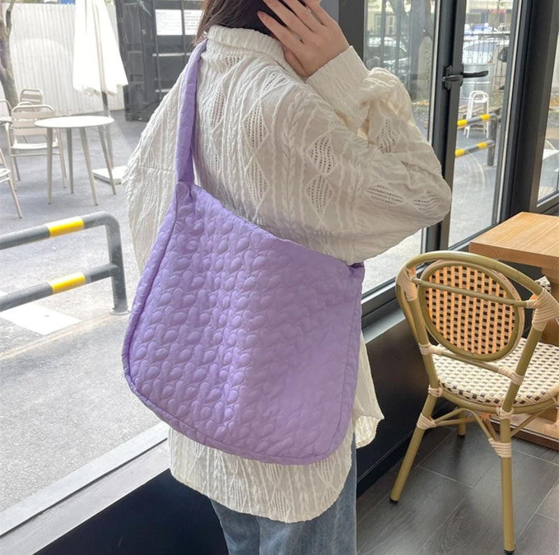 Quilted Quilted Crossbody Bag for Women Crossbody Bags Pleated Tote Bag Cloud Pattern Ruched Messenger Bag Winter Design - 491977