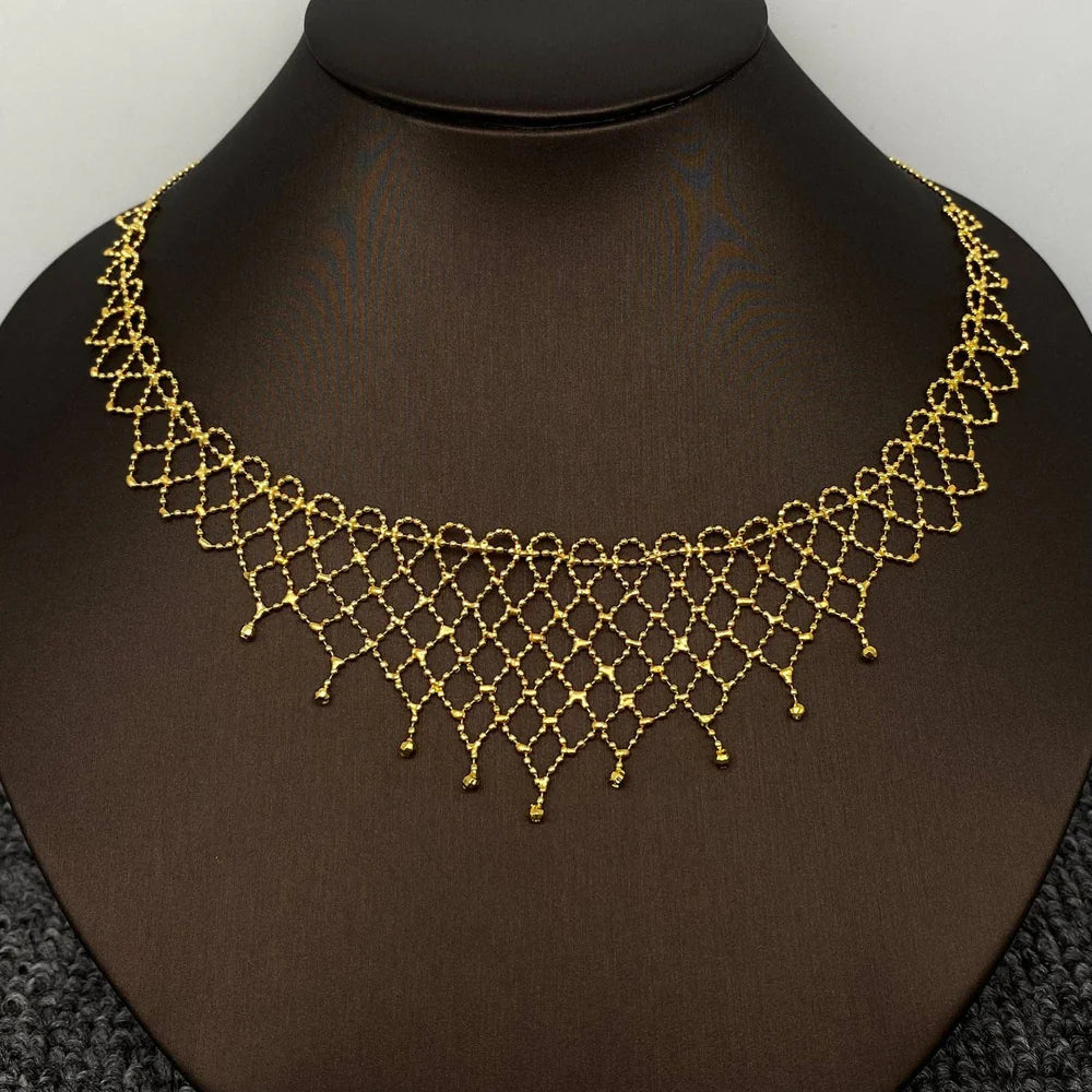 Lace Mesh Woven Design Choker Necklace 97367 Lace Mesh Woven Design Choker Necklace 97367