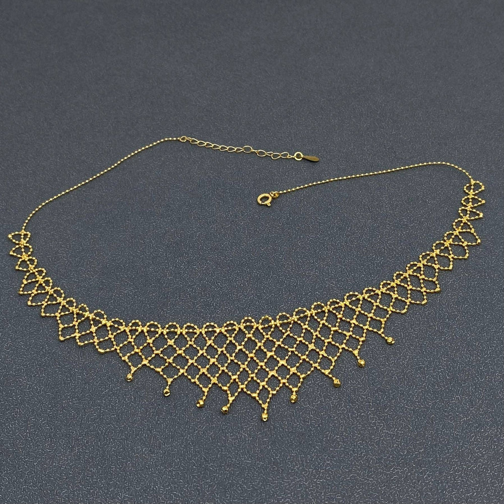 Lace Mesh Woven Design Choker Necklace 97367 Lace Mesh Woven Design Choker Necklace 97367