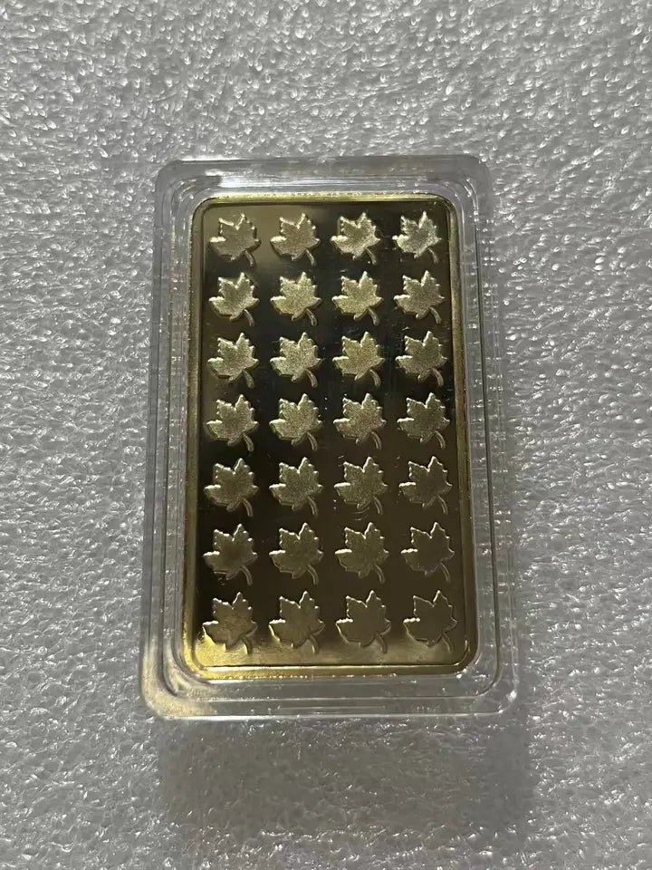 Replica Gold Plated Bullion Bar Collectibles Souvenir 1 Troy OZ with Gift Box B-261374 Replica Gold Plated Bullion Bar Collectibles Souvenir 1 Troy OZ with Gift Box B-261374