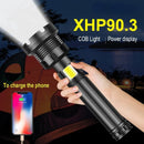 XHP90.3 Most Powerful Led Flashlight + COB Li-ion18650 3800mah Battery Rechargeable Tactical Flashlights Torch - Tuzzut.com Qatar Online Shopping