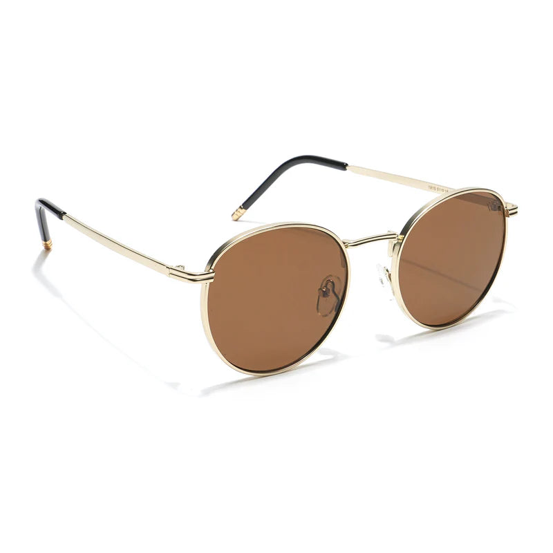 Round Brown Gold Sunglasses S4558103 - TUZZUT Qatar Online Shopping