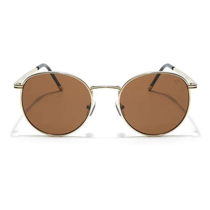 Round Brown Gold Sunglasses S4558103 Round Brown Gold Sunglasses S4558103