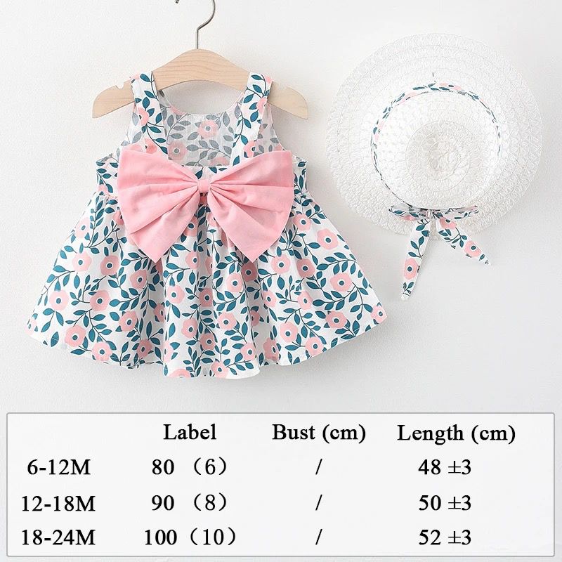 Summer Clothes Baby Girl Beach Dresses Casual Fashion Print Cute Bow Flower Princess Dress 12-18M 19908137 - Tuzzut.com Qatar Online Shopping