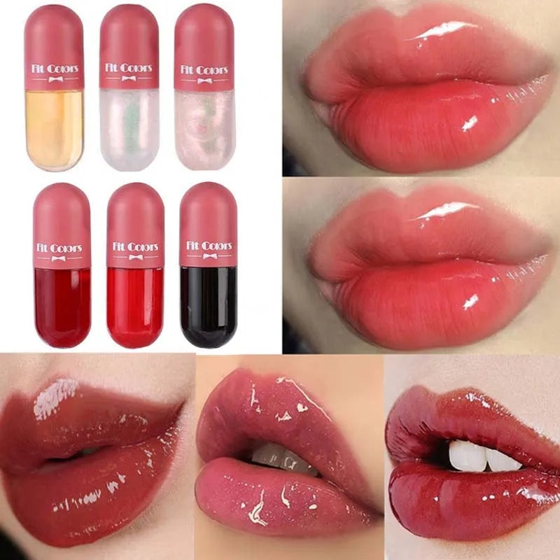 Crystal Jelly Lip Gloss Capsule Lip Plumper Oil Shiny Clear Lip Oil Moisturizing Women Lip Gloss Balm Makeup Lip Tint Cosmetics - Tuzzut.com Qatar Online Shopping