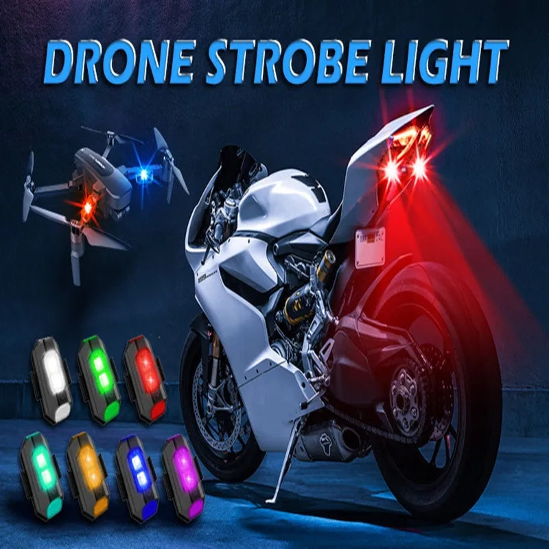 2 Pcs Set Multicolor LED Aircraft Light Strobe Light For Helmets Airplane Drone Light, IP54, Rechargeable