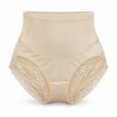 Women’s Beige High-Waist Lace-Trim Panty 144580– Medium