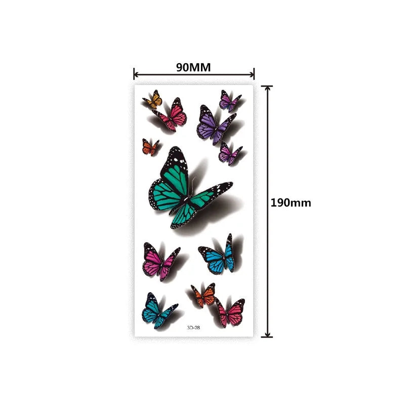 3D Body Art Temporary Waterproof Tattoo Sticker Small Bug Butterfly Flowers - Tuzzut.com Qatar Online Shopping
