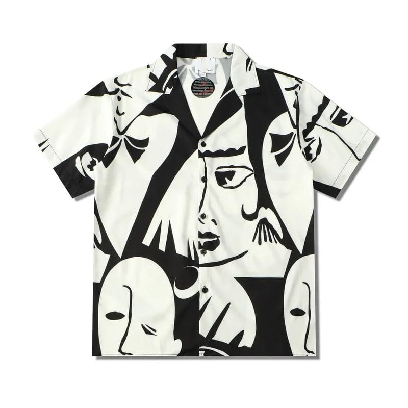 Men Clothing European American High Street Hawaii Casual Flower Shirt Face Full of Printed Beach Cardigan Short-sleeved Men S3839587 - Tuzzut.com Qatar Online Shopping