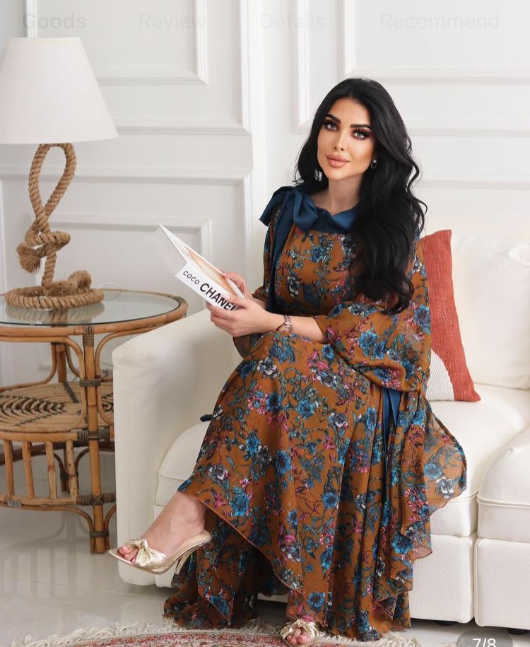 Brown Chiffon Dress S4673421 - Tuzzut.com Qatar Online Shopping