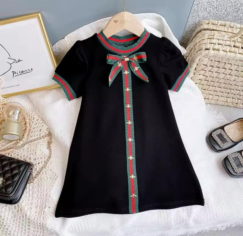 Baby Princess Round Neck Bow Design Casual Wear    988330 - TUZZUT Qatar Online Shopping