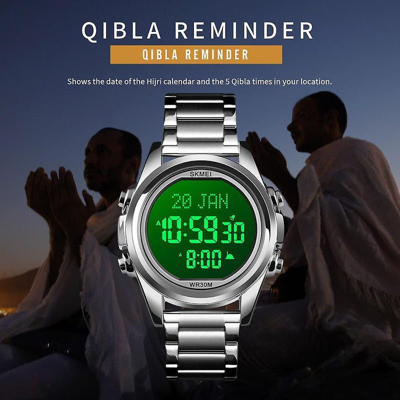 Skmei SK 1667BKBK Islamic Prayer Watch With Qibla Direction And Azan Reminder - Black S4444790