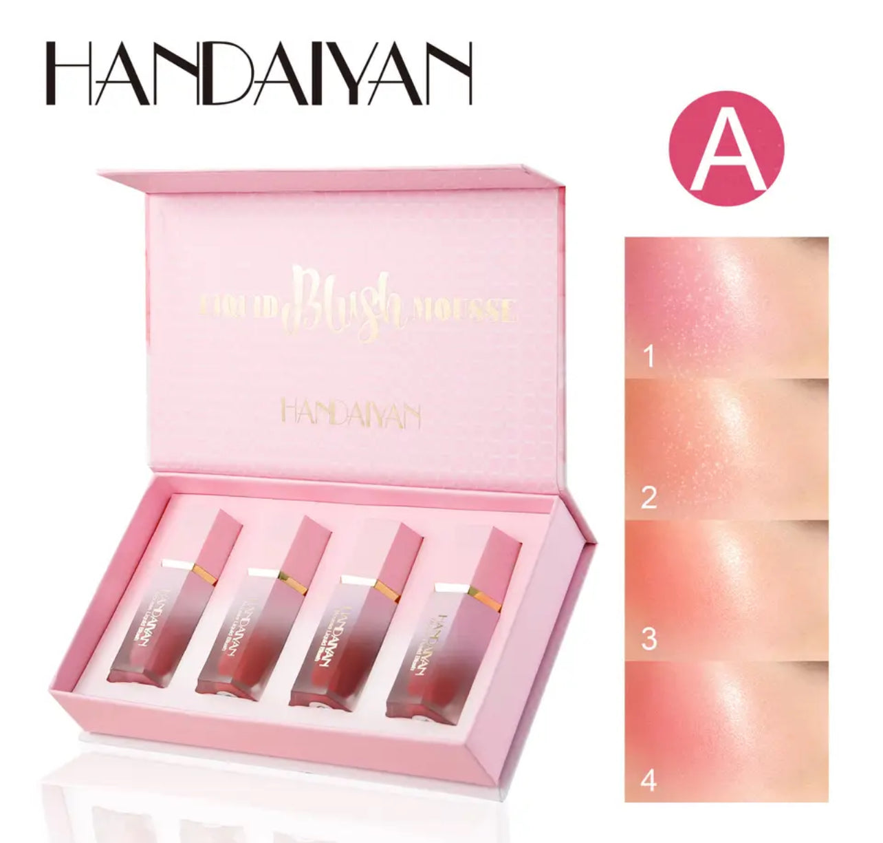HANDAIYAN 4 Colour Set Liquid Blusher Set 410089 HANDAIYAN 4 Colour Set Liquid Blusher Set 410089