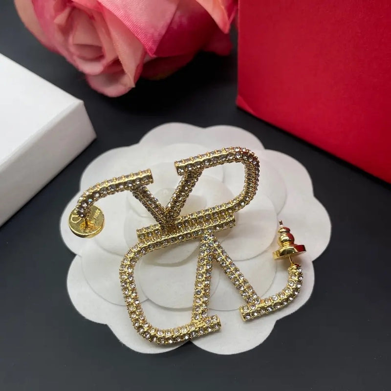 Alphabet Earrings Women's Luxury Gold Earrings Personality Design Sense Simple Earrings - Tuzzut.com Qatar Online Shopping