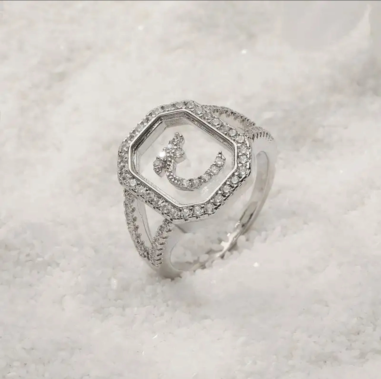 Arabic Letters Zircon Glass Square Design Rings X4667856 Arabic Letters Zircon Glass Square Design Rings X4667856