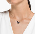 sterling Silver Zircon Stone Swan Pendant - S1349585