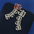 Long earrings with two-tone DG Letters Earrings S370621 - TUZZUT Qatar Online Shopping
