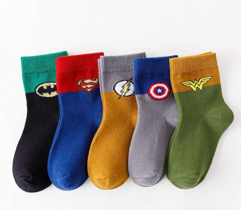 5 Pcs Batman Superman peripheral socks 1547590 - TUZZUT Qatar Online Shopping