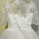 Brides Ball Gowns Lace Embroidery Half Sleeve Fashion Classic V Neck Wedding Dresses S47435 - TUZZUT Qatar Online Shopping